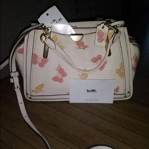 COACH Butterfly Print  Mini Crossbody Tote Bag Handbag